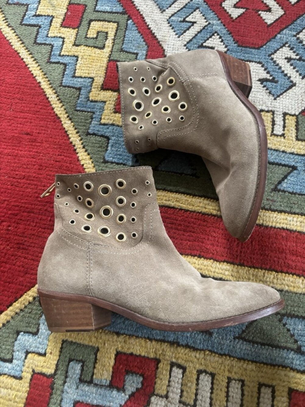 ZADIG & VOLTAIRE MADE IN SPAIN 100% LEATHER Suede Brown Tan RN:116202 38